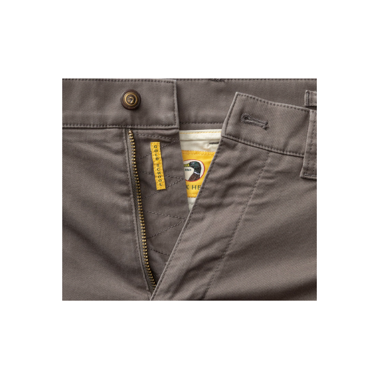 Classic Fit Gold School Chino - Fossil Grey