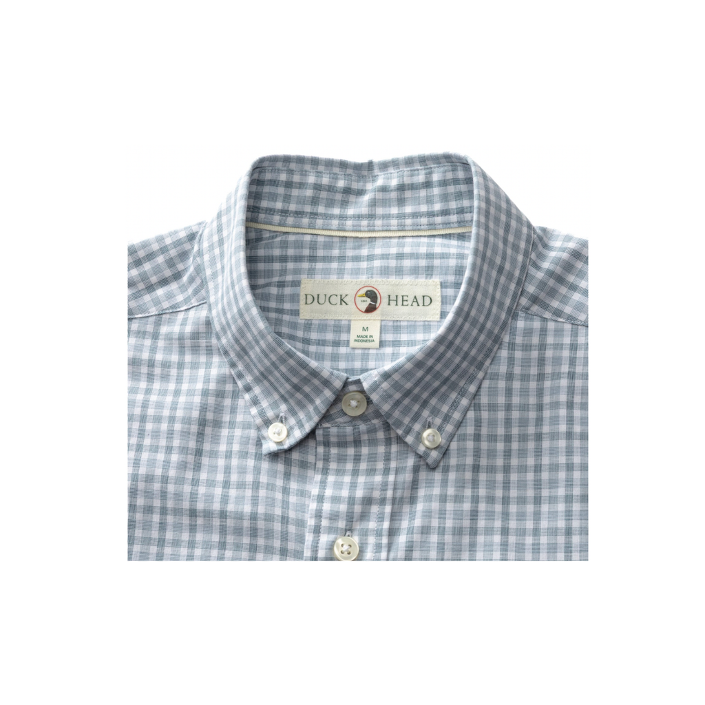 LS Cotton Cashmere Poplin Sport Shirt - Bray Plaid - Windblown Sky