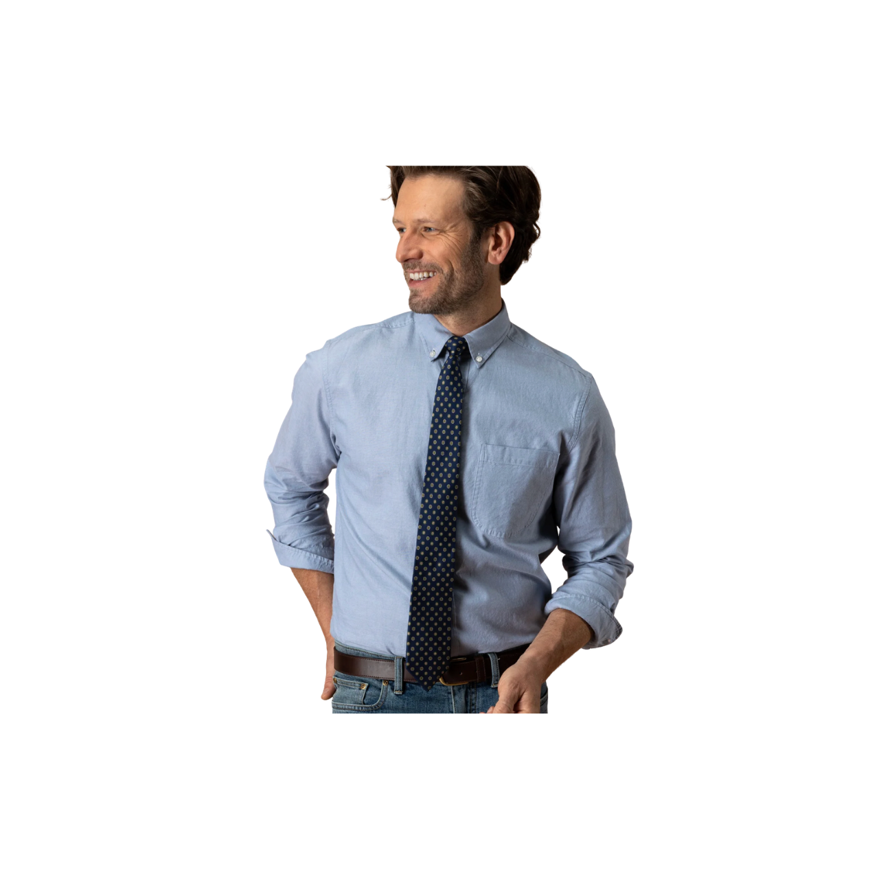 LS Cotton Oxford Sport Shirt - Morris Solid - Windblown Sky