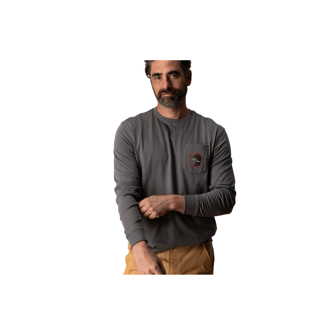 DH Logo LS T-Shirt - Fossil Grey