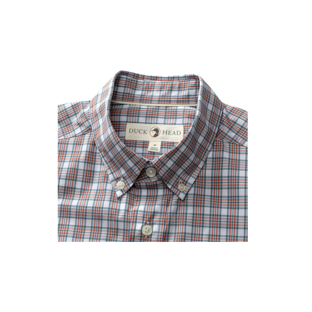 LS Performance Poplin Sport Shirt - Barrett Plaid - Cedarwood Red