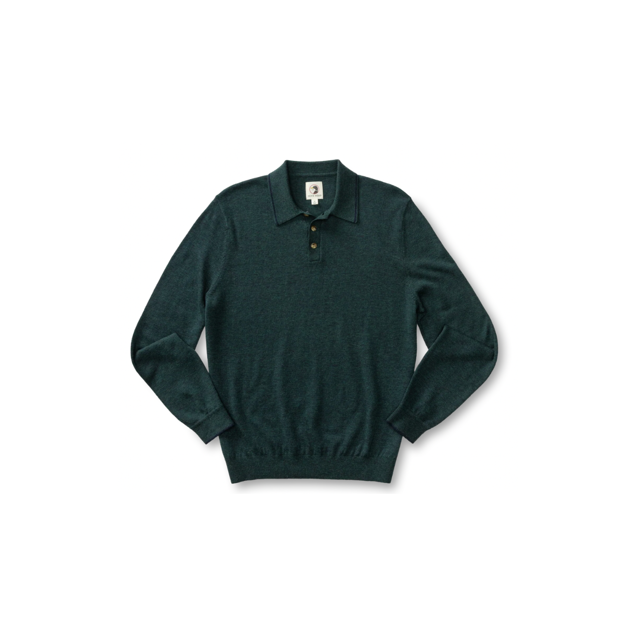 Jonas Merino Polo Sweater - Pine Grove Heather
