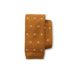 Navy Polka Dot Knit Tie - Spiced Oak