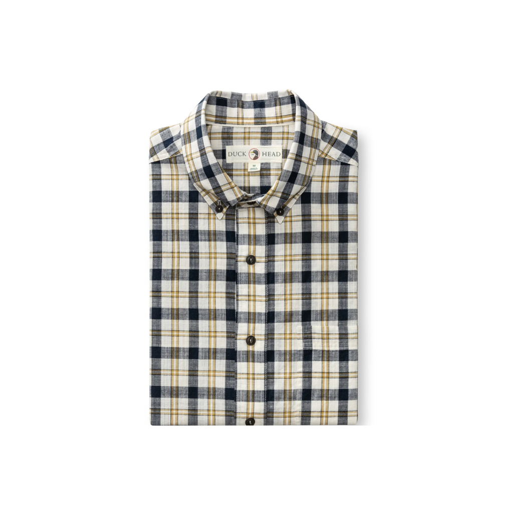 LS Cotton Slub Sport Shirt - Brant Plaid - Deep Navy