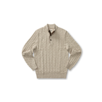Walcott Merino Cable Knit 1/4 Zip Sweater - Stone Heather