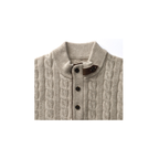 Walcott Merino Cable Knit 1/4 Zip Sweater - Stone Heather
