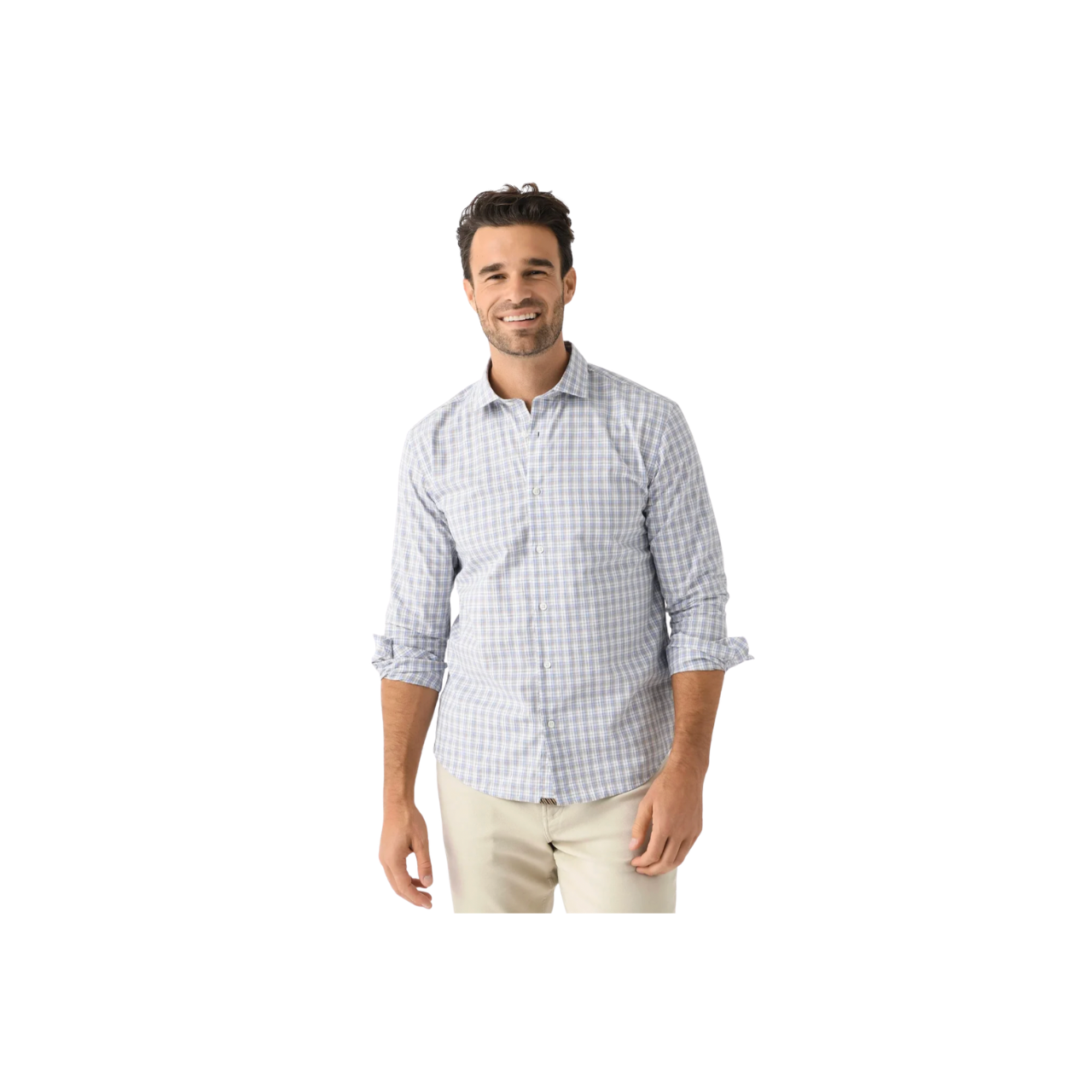 Twill Plaid Hutcheson Sport Shirt - Blue Multi