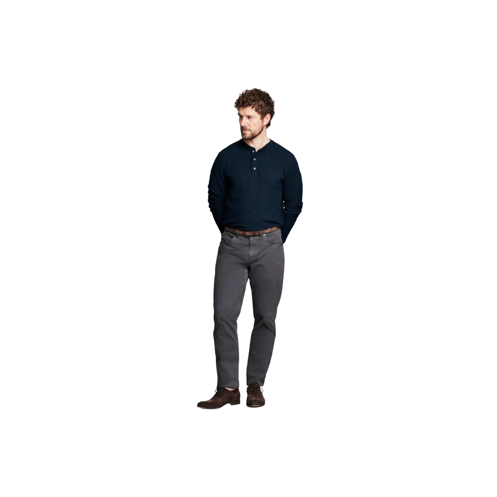 Slub Tuck Henley - Carbon Blue