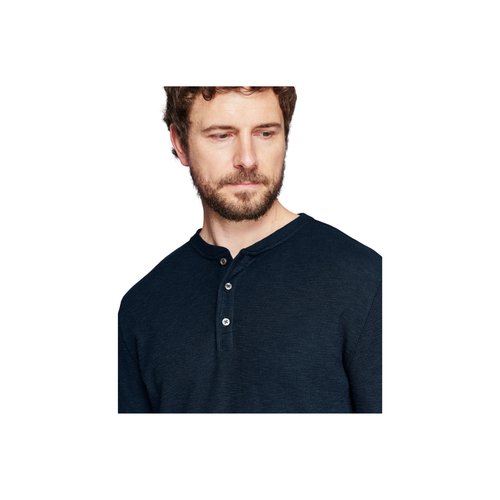 Slub Tuck Henley - Carbon Blue