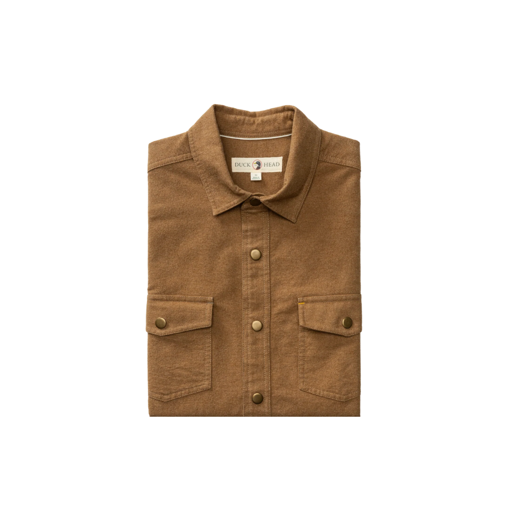 LS Brushed Canvas Snap Shirt - Pyne Solid - Bronze Brown