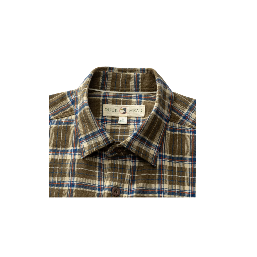 LS Cotton Flannel Sport Shirt - Iverson Plaid - Dark Olive