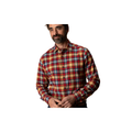 LS Cotton Flannel Sport Shirt - Dunwell Plaid - Pomegranate