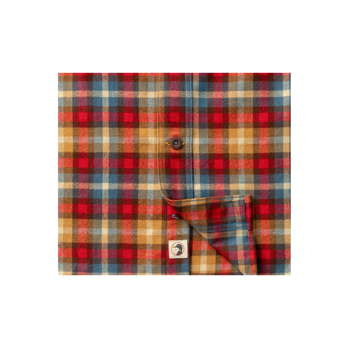 LS Cotton Flannel Sport Shirt - Dunwell Plaid - Pomegranate