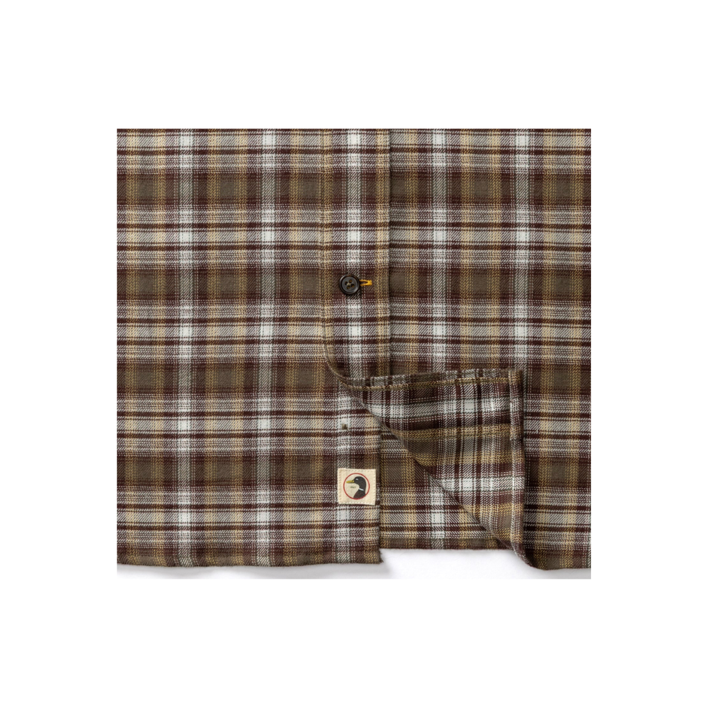 LS Cotton Flannel Sport Shirt - Merin Plaid - Crocodile Brown