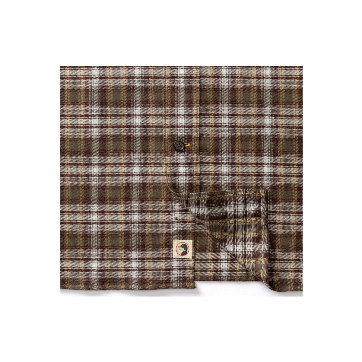 LS Cotton Flannel Sport Shirt - Merin Plaid - Crocodile Brown