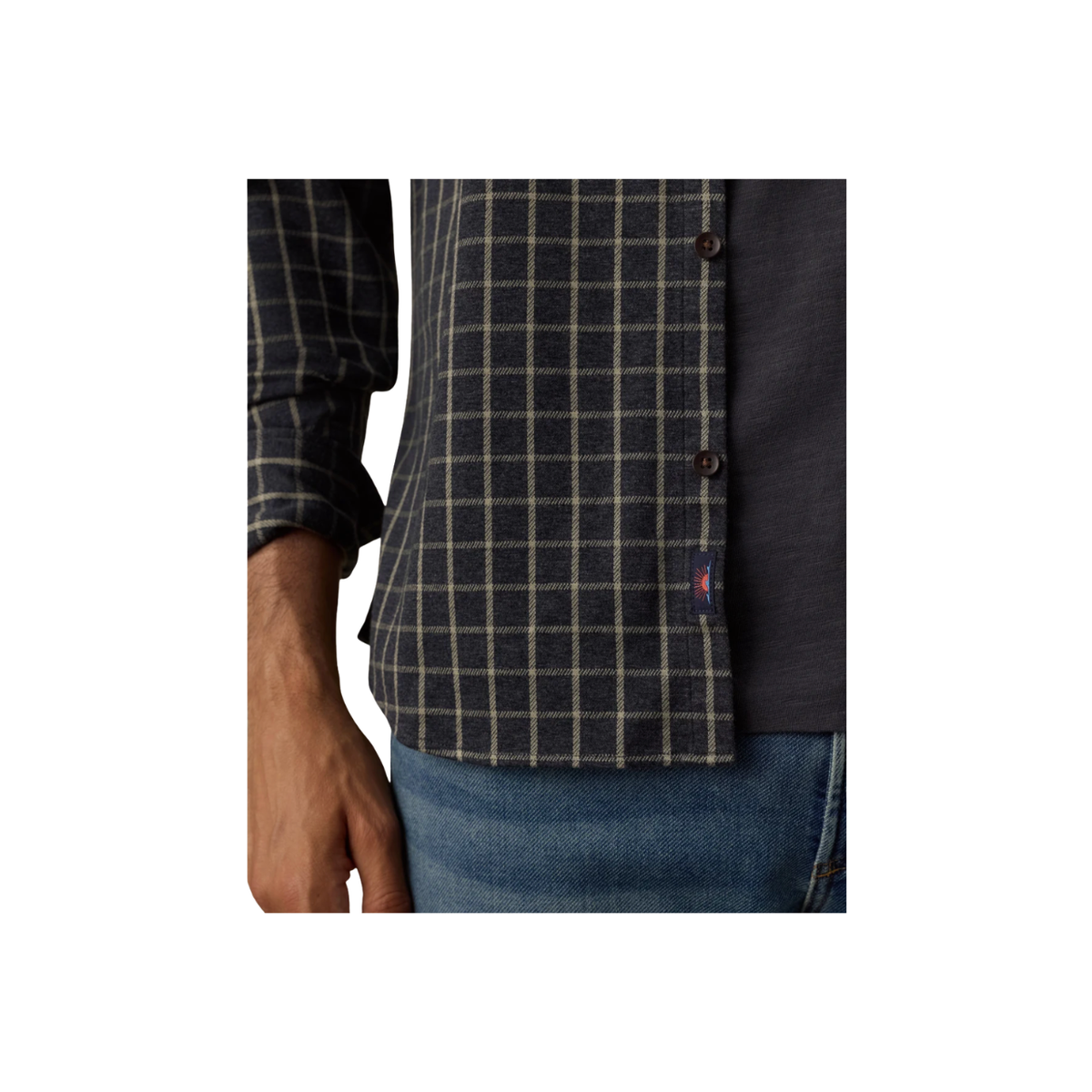 Coastline Knit Shirt - Charcoal Sage Check