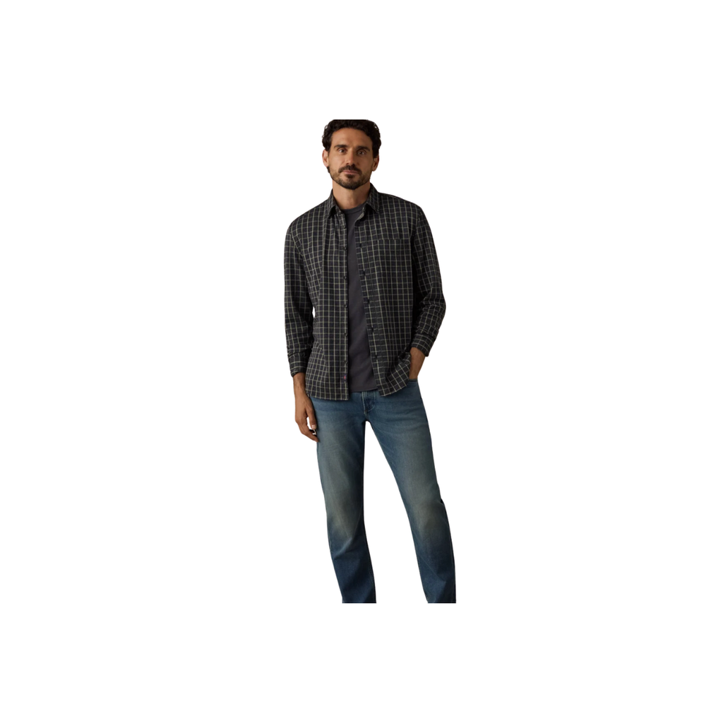 Coastline Knit Shirt - Charcoal Sage Check