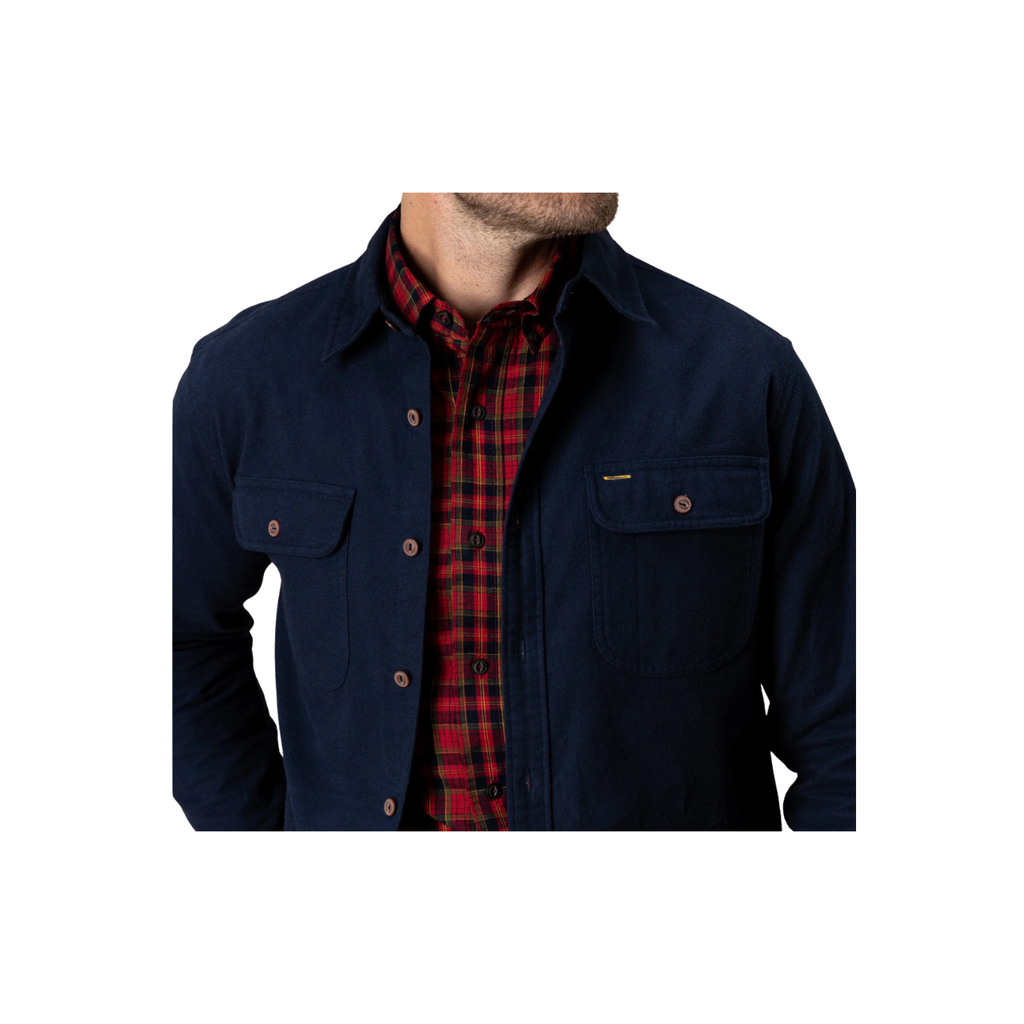 LS Cotton Canvas Work Shirt - Trailton Solid - Deep Navy