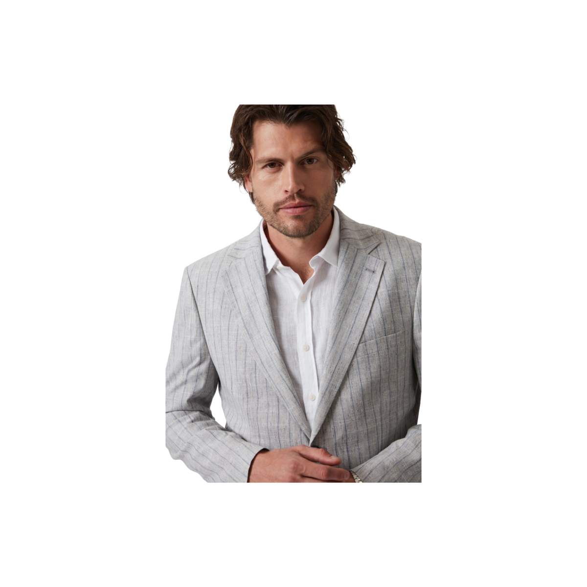 Matteo Checked Blazer - Grey Melange