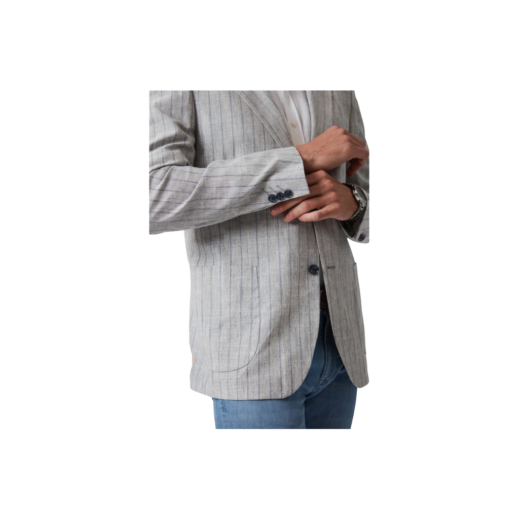 Matteo Checked Blazer - Grey Melange