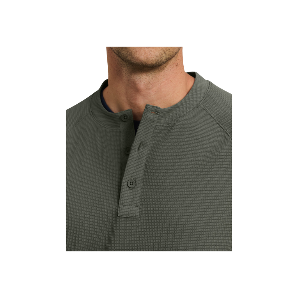 Waffle Tech Henley - Olive Shadow