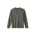 Waffle Tech Henley - Olive Shadow