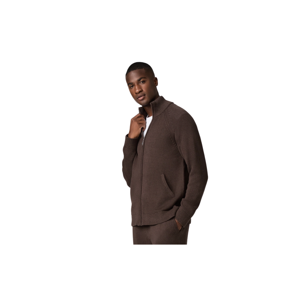 Falberg Zip-Up Cardigan - Brazil Nut