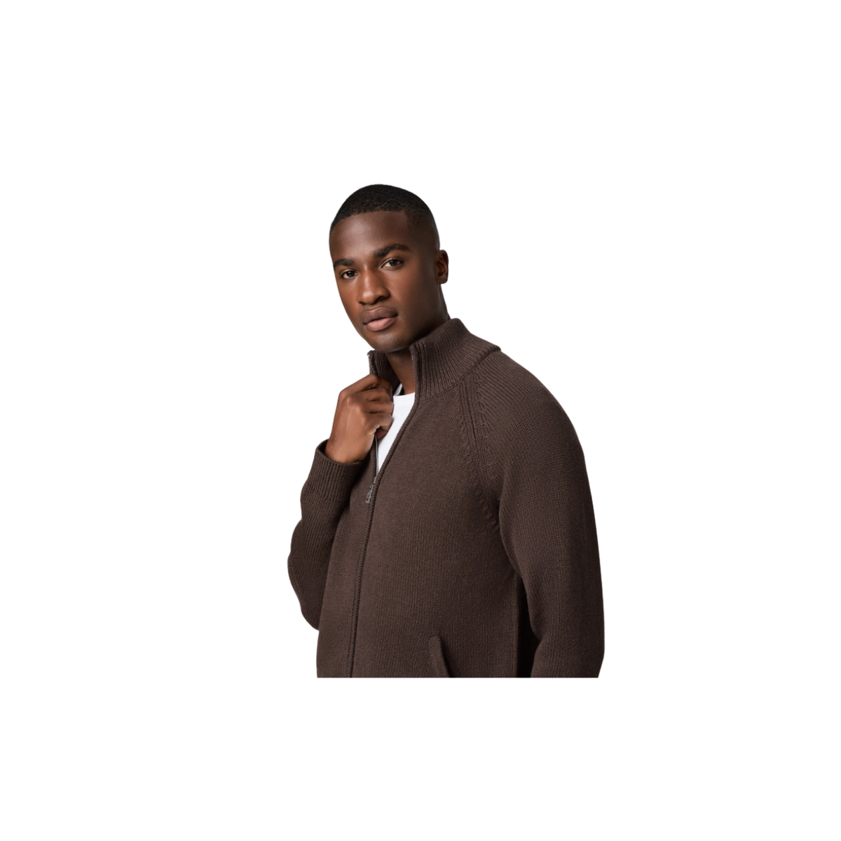Falberg Zip-Up Cardigan - Brazil Nut