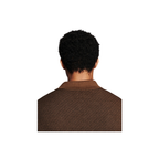LS Step Jacquard Sweater Polo - Brown Multi