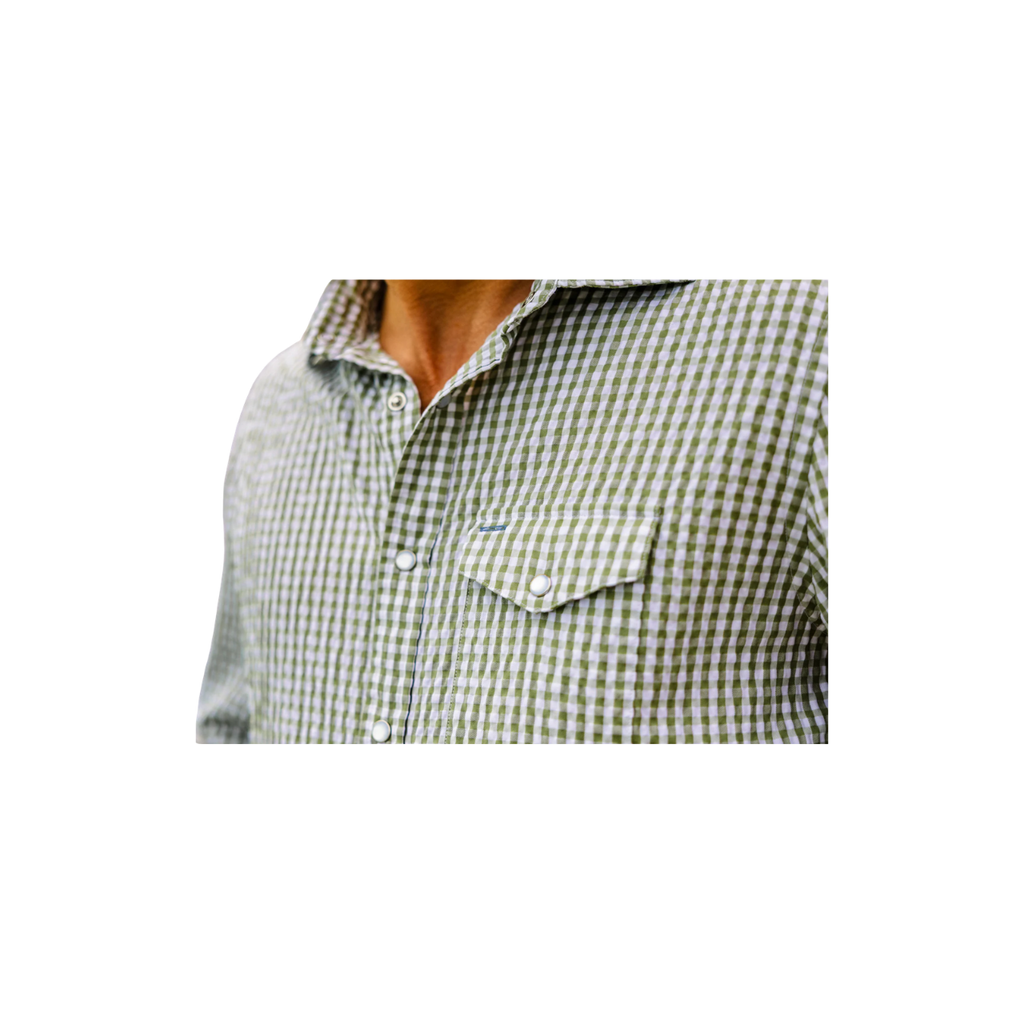 Seersucker Long Sleeve Performance Pearl Snap