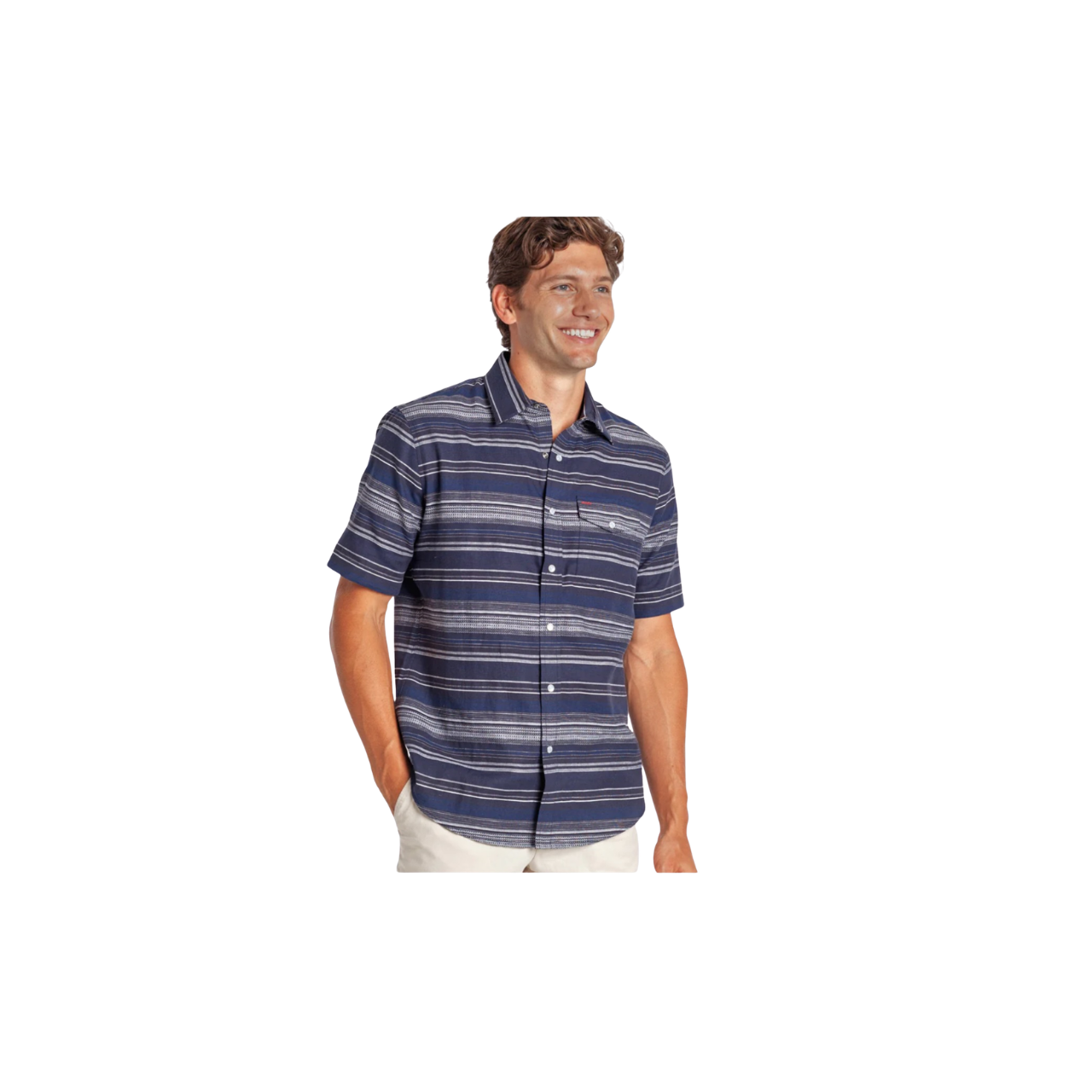 Hemp Stripe Pearl Snap