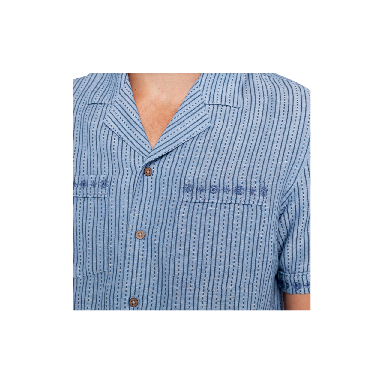 The Desi Shirt - Embroidered Navy