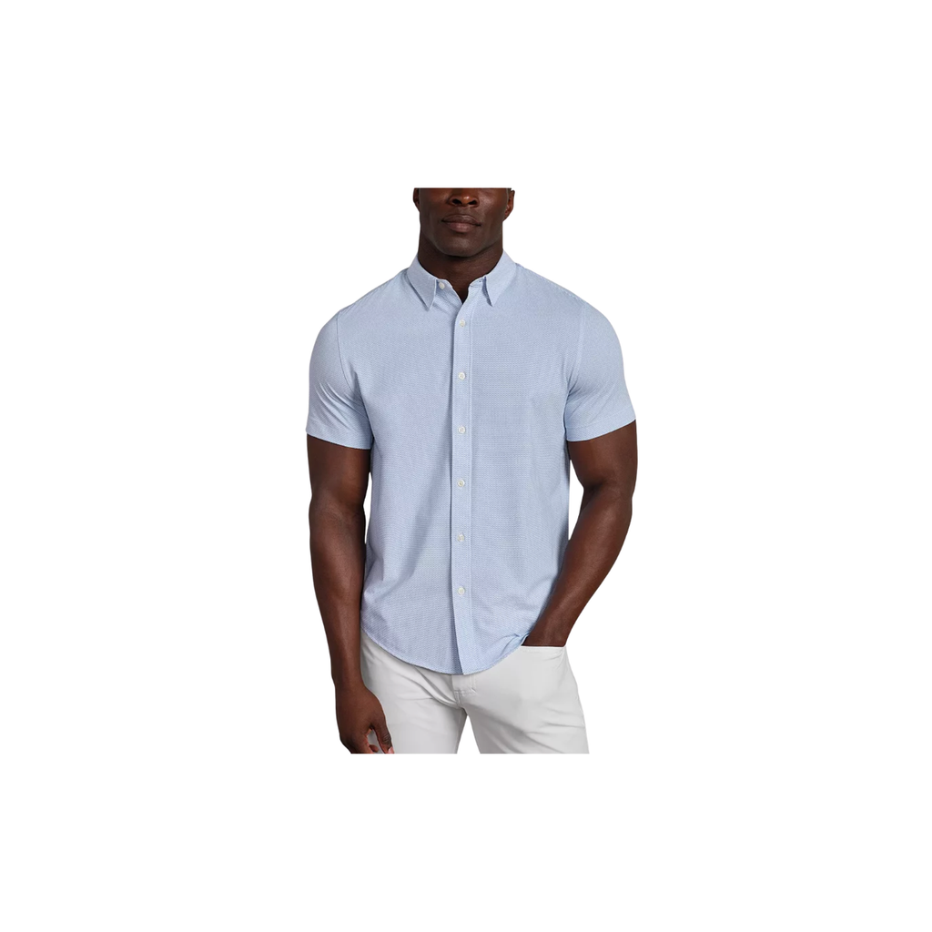Commuter SS Shirt - Light Blue Wave Geo