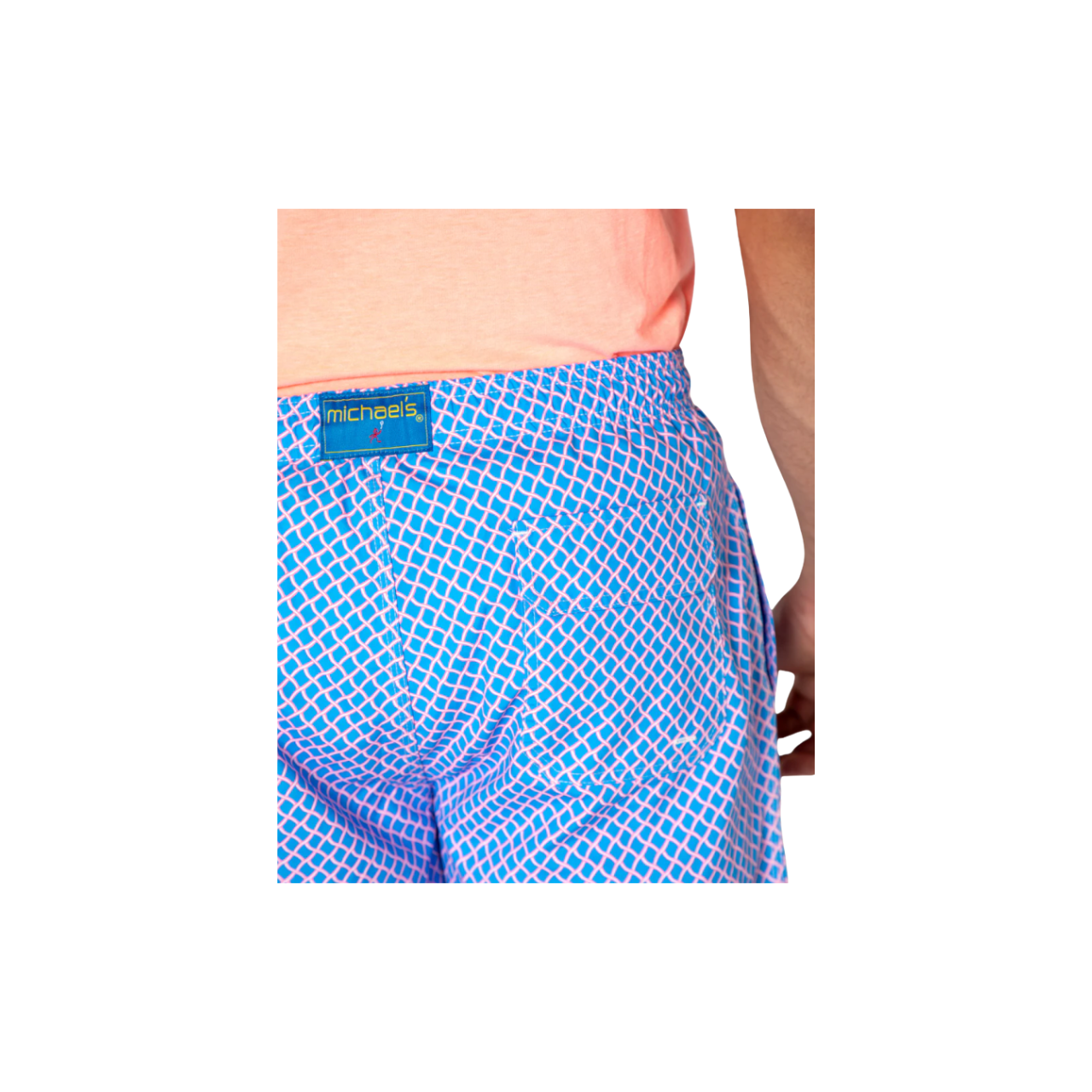 Cyclist Liner Swim Trunks - Nautical Mesh Turquoise/Coral