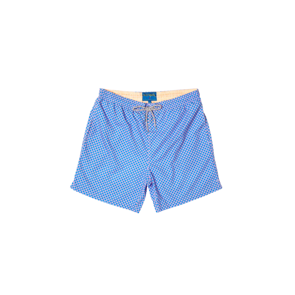 Cyclist Liner Swim Trunks - Nautical Mesh Turquoise/Coral