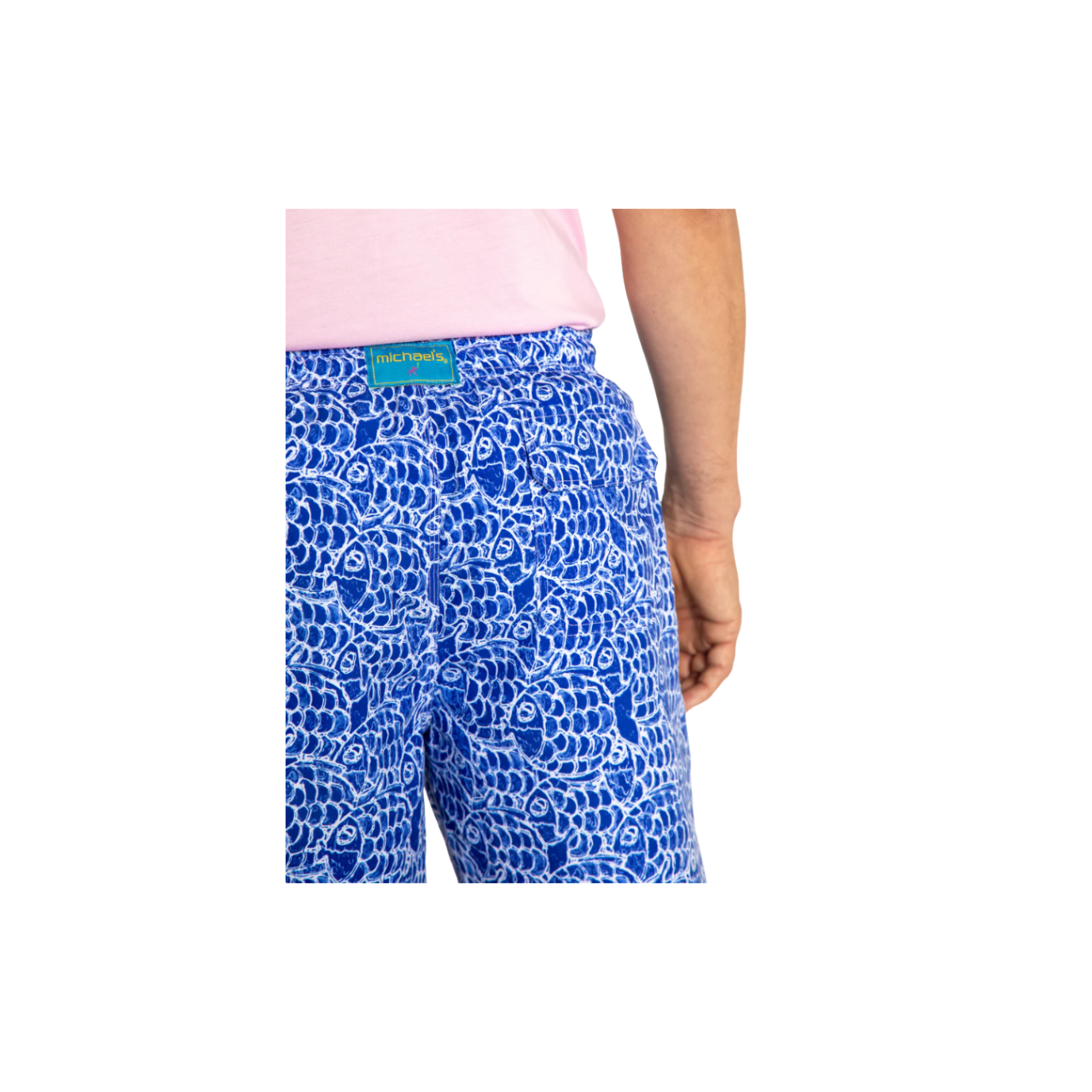 Cyclist Liner Swim Trunks - Abstract Fish Navy