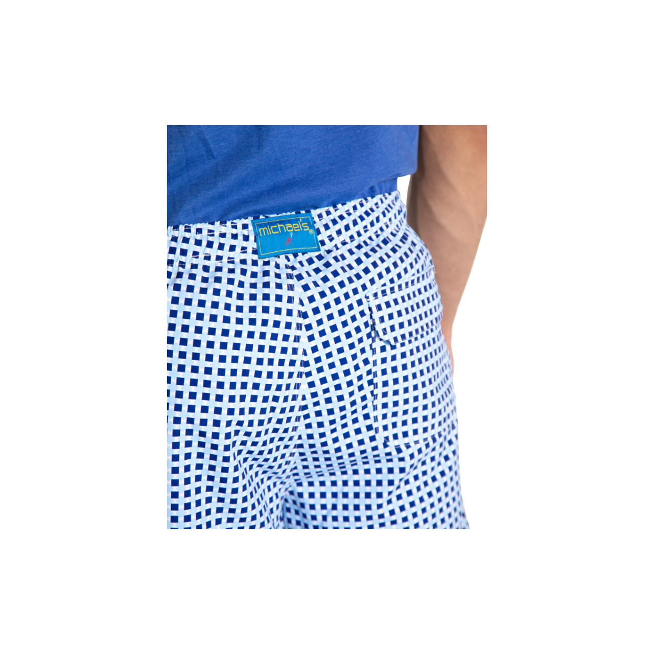 Mesh Liner Swim Trunks - Squares Navy