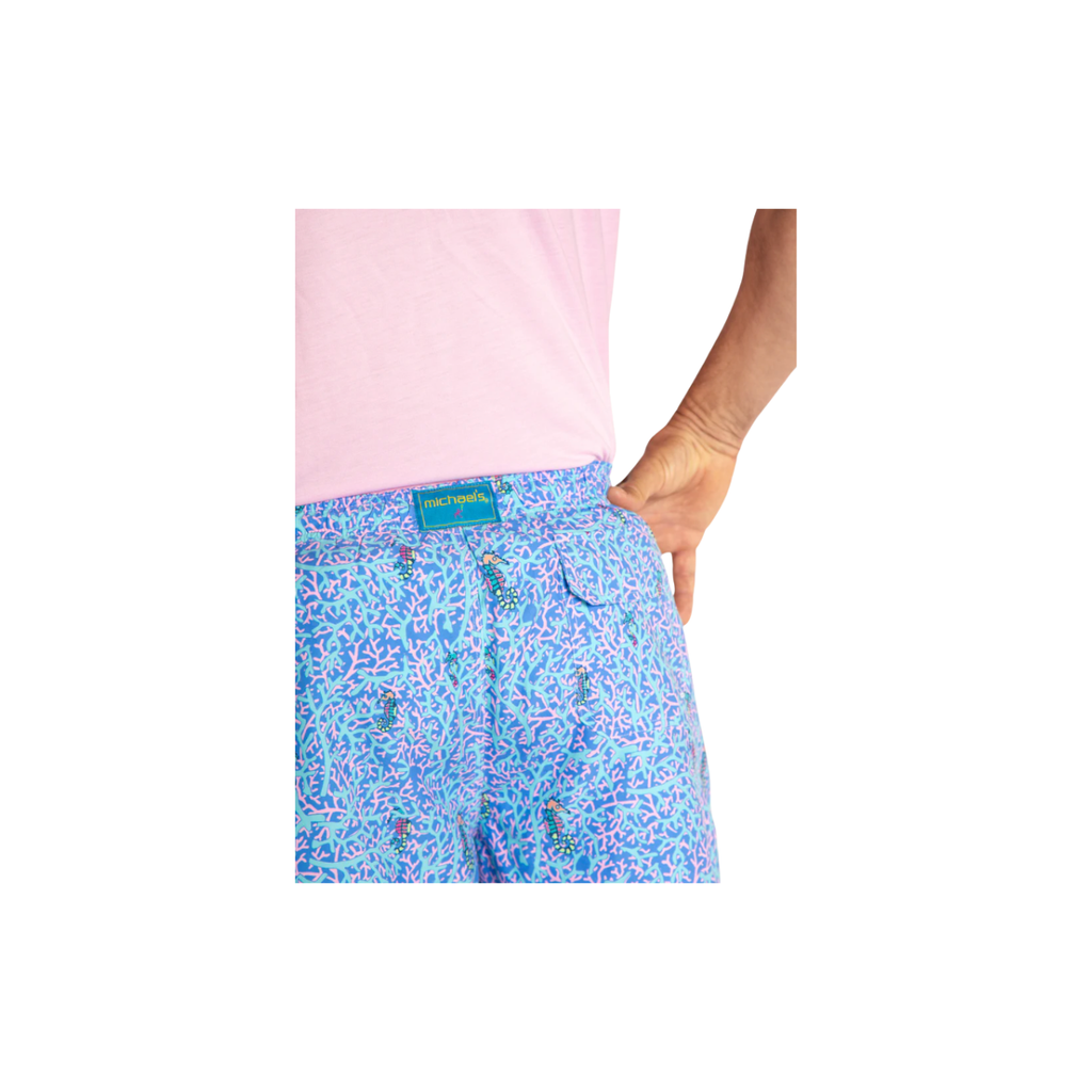 Mesh Liner Swim Trunks - Rainbow Seahorses