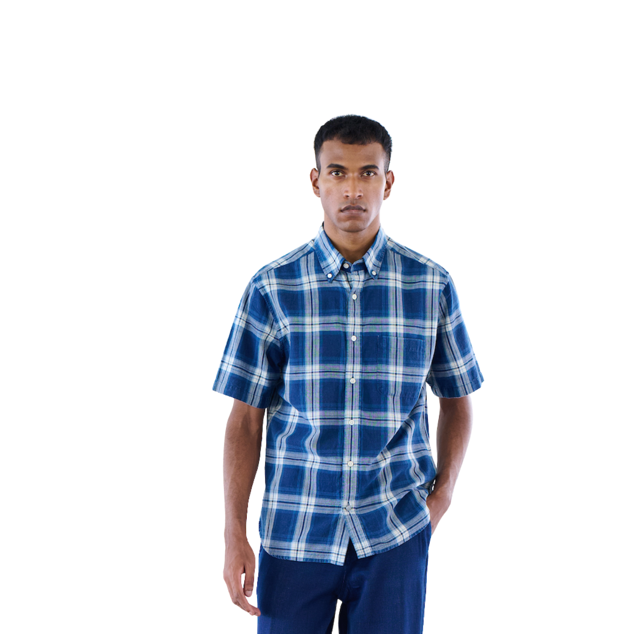 No 6 - Navy/White Check