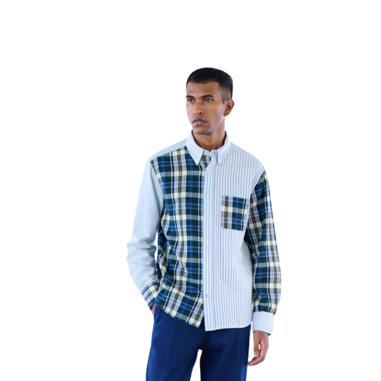 No 103 - Blue Check/Blue Stripe