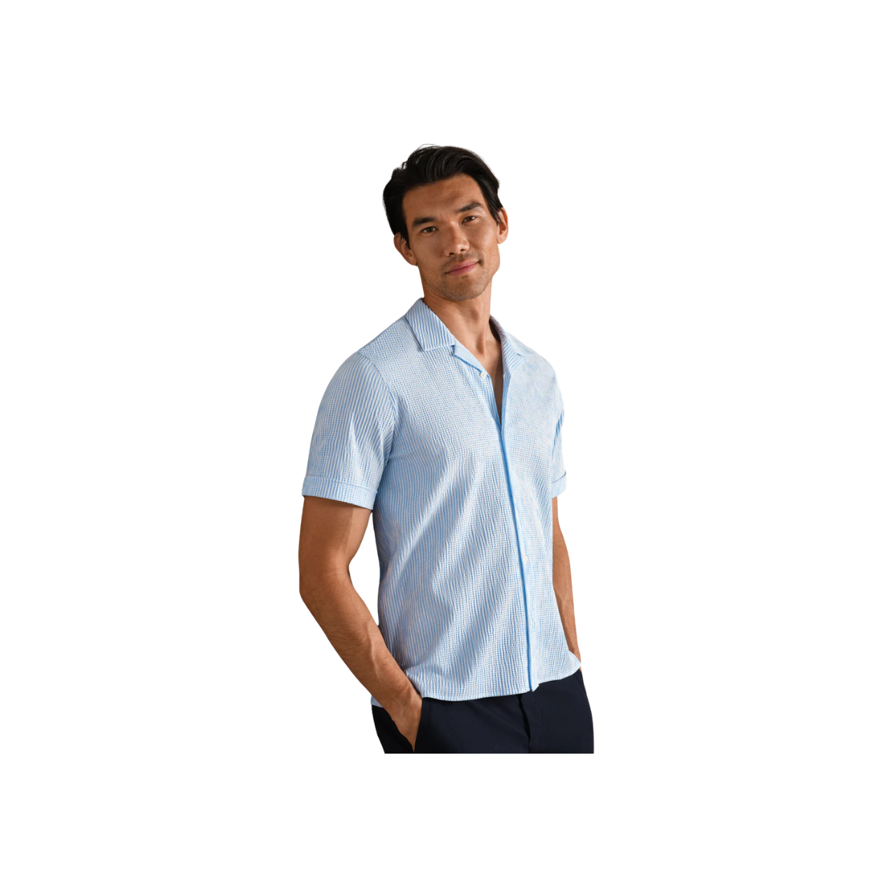 Commuter Seersucker - Light Blue Stripe