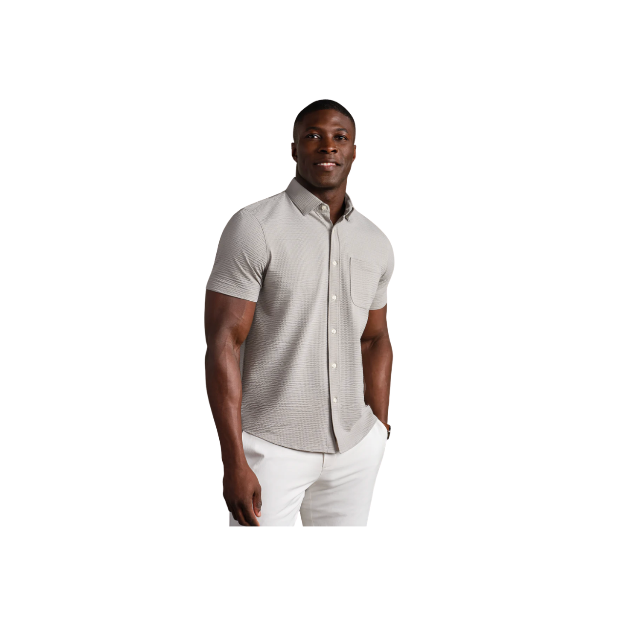 Commuter Seersucker SS Shirt - Light Teak Brown