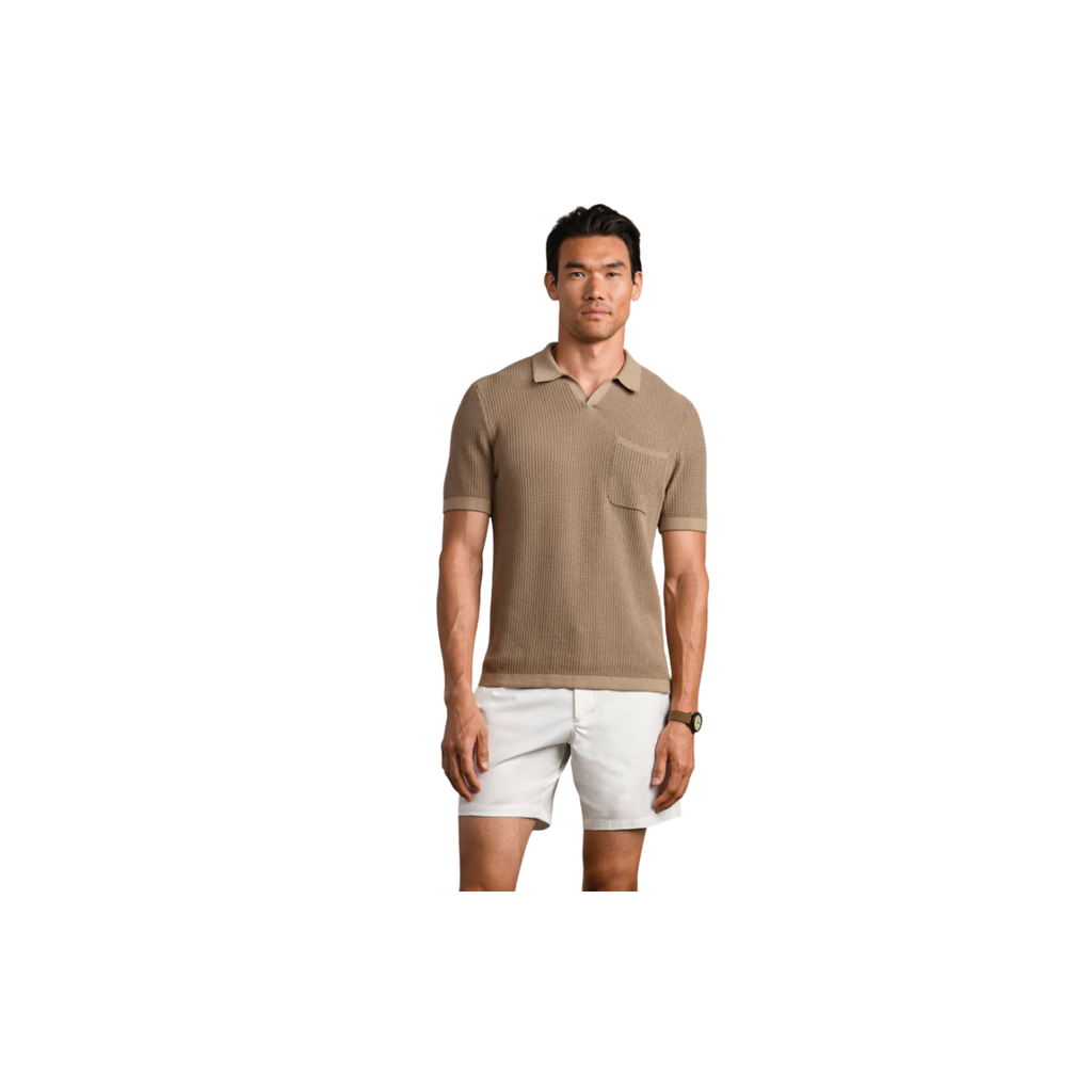 Coastal Johnny Collar Polo - Teak Brown