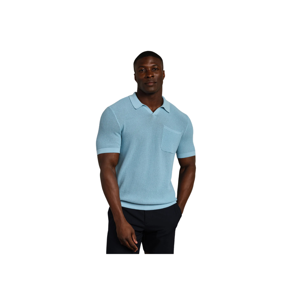 Coastal Johnny Collar Polo - Aquamarine
