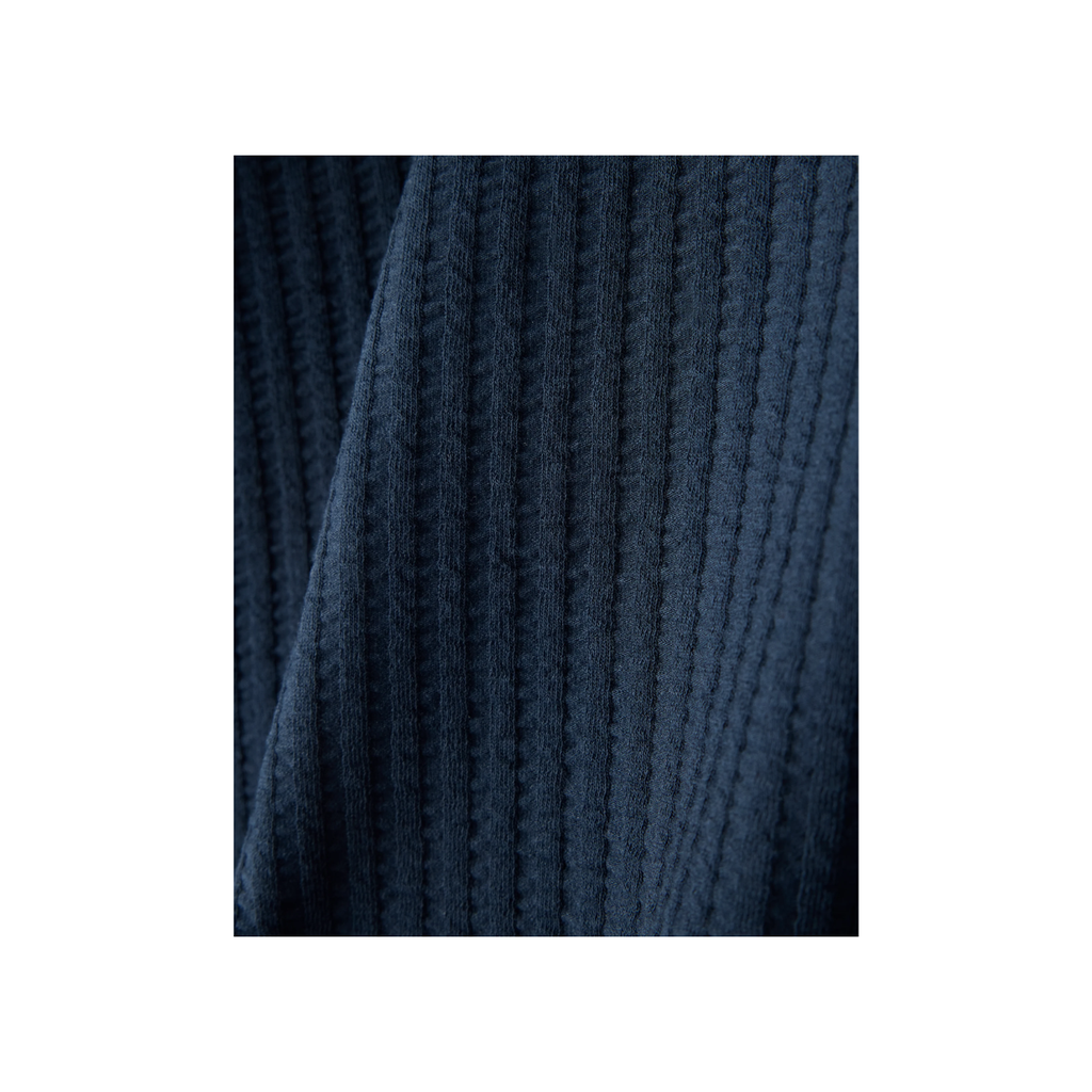Casual Seersucker Polo - True Navy