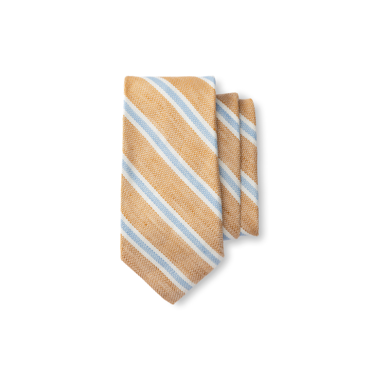 Linen Cotton Stripe Tie - Oak Buff
