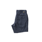 7" Gold School Linen Short - Navy Stripe
