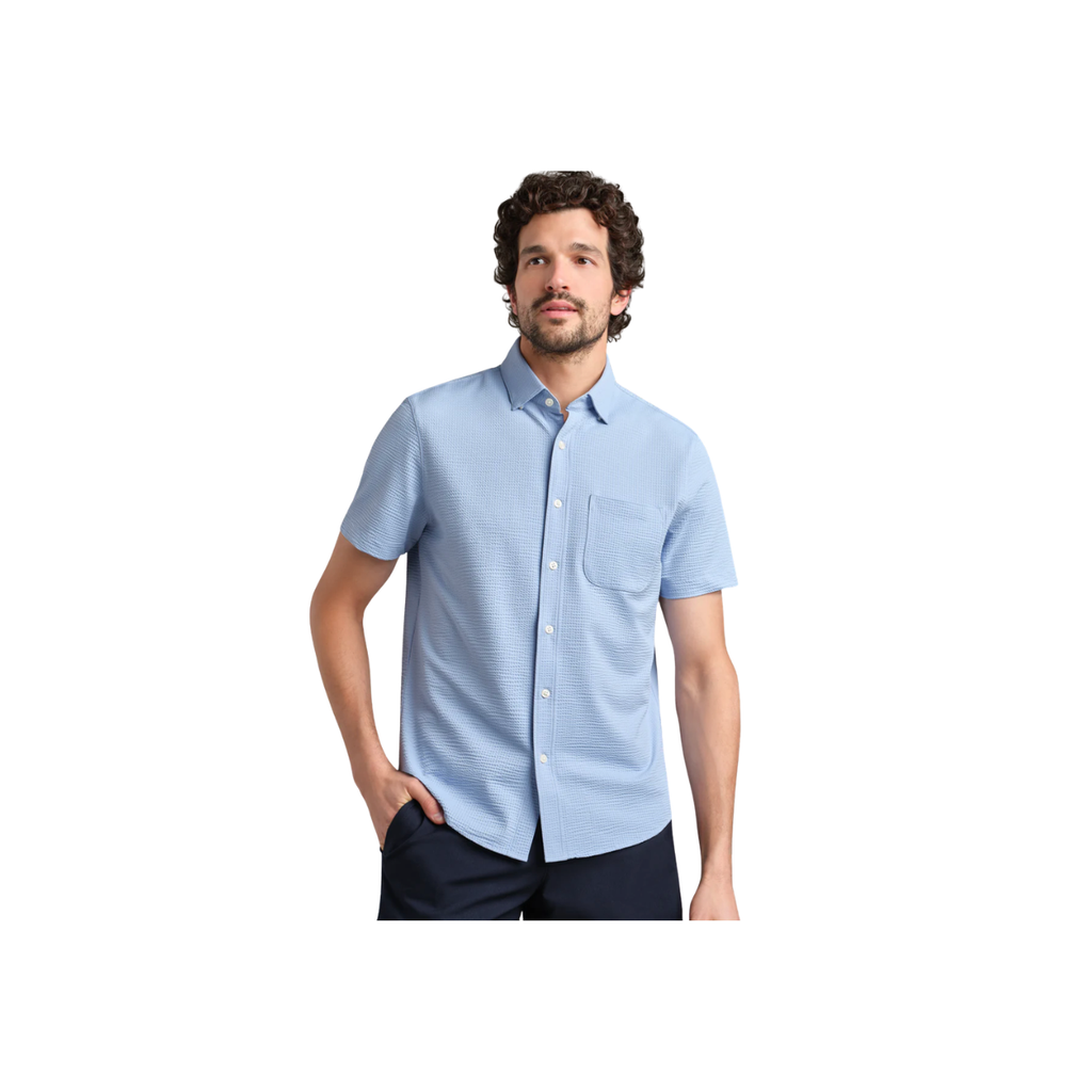 Commuter Seersucker SS Shirt - Light Blue