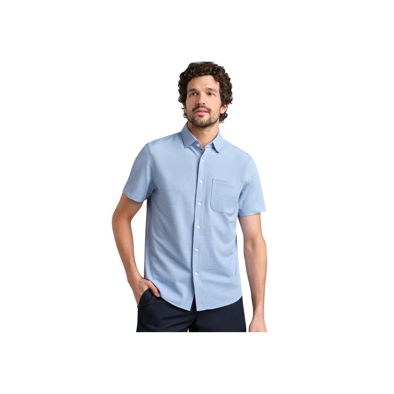 Commuter Seersucker SS Shirt - Light Blue